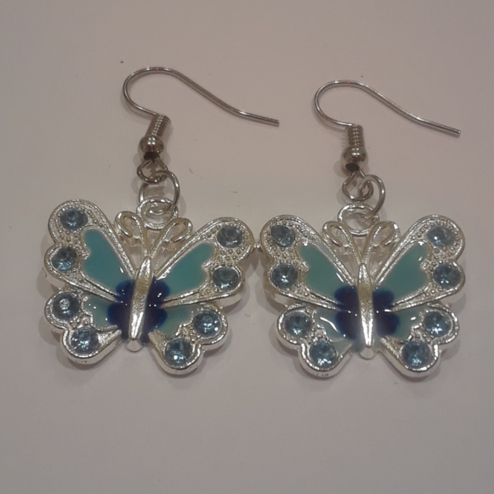 Handmade Beautiful Silver Plated Butterfly Earring
